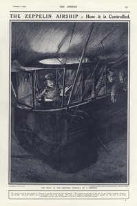 Piloto alemán en la góndola delantera de un Zeppelin, Primera Guerra Mundial
